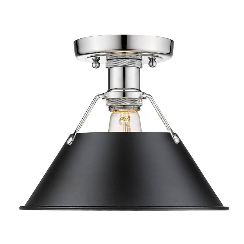 Orwell CH Flush Mount in Chrome with Black Shade