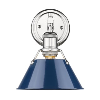 Orwell CH 1 Light Bath Vanity in Chrome with Navy Blue Shade - Chrome with Navy Shades