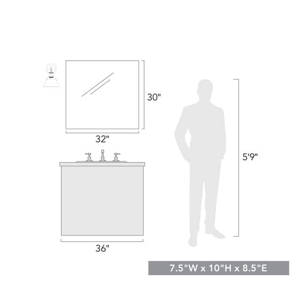 Orwell CH 1 Light Bath Vanity in Chrome with Navy Blue Shade - Chrome with Navy Shades