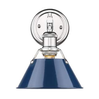 Orwell CH 1 Light Bath Vanity in Chrome with Navy Blue Shade - Chrome with Navy Shades