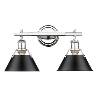 Orwell CH 2 Light Bath Vanity in Chrome with Black Shade
