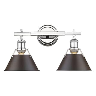 Orwell CH 2 Light Bath Vanity in Chrome with Rubbed Bronze Shade
