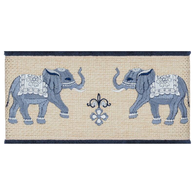 Authentic Hotel and Spa Turkish Cotton Elephants Embroidered Midnight Blue 3-piece Towel Set