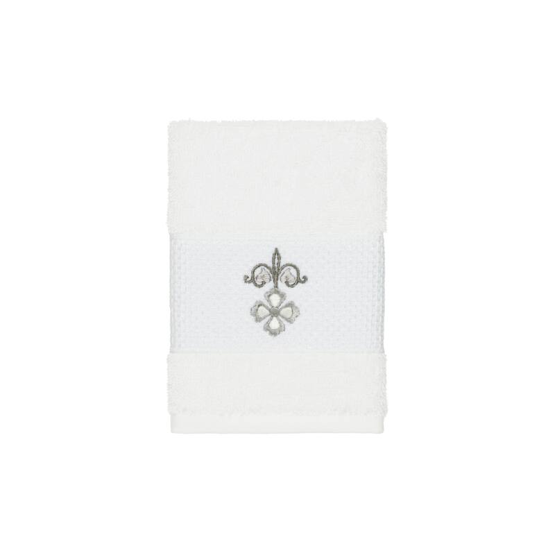 Authentic Hotel and Spa Turkish Cotton Elephants Embroidered White 3-piece Towel Set