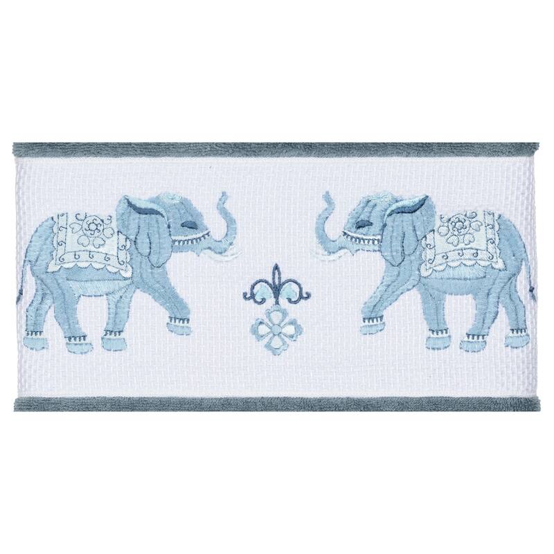 Authentic Hotel and Spa Turkish Cotton Elephants Embroidered Teal Blue 8-piece Towel Set