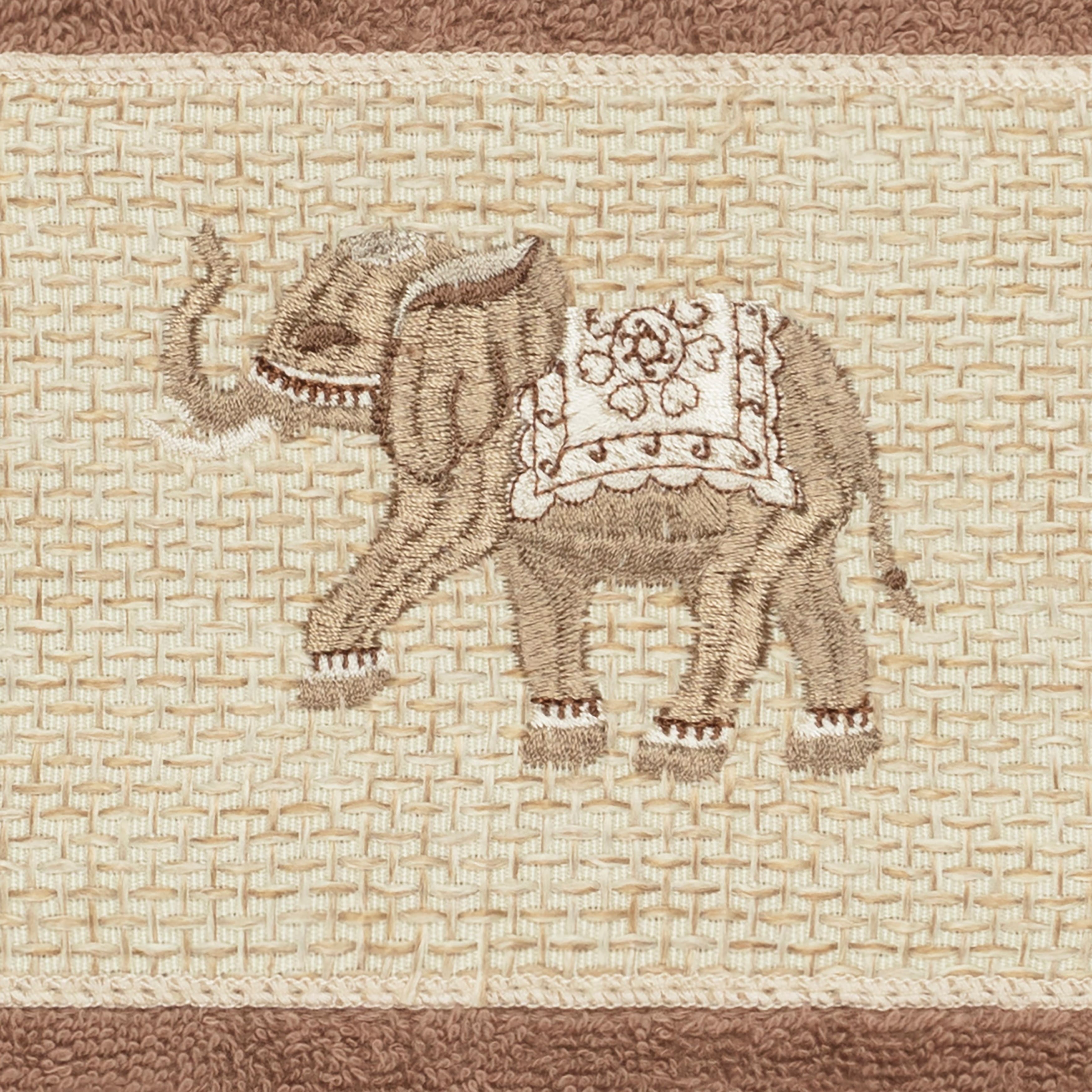 Authentic Hotel And Spa Turkish Cotton Elephants Embroidered Latte 