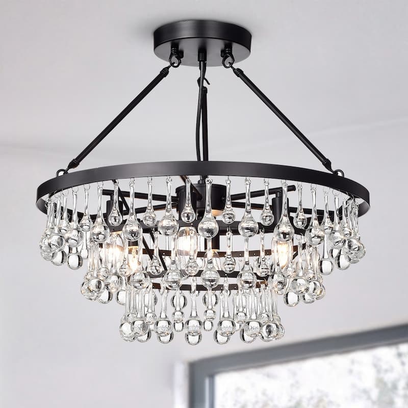 Kerstin Matte Black 6-Light Semi-Flushmount