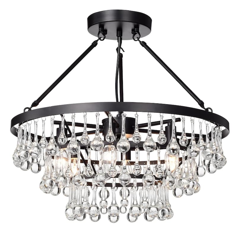 Kerstin Matte Black 6-Light Semi-Flushmount