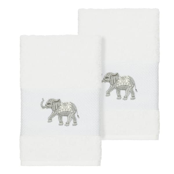 White Hotel Collection Embroidery Line Cotton Bath Towels set of 1