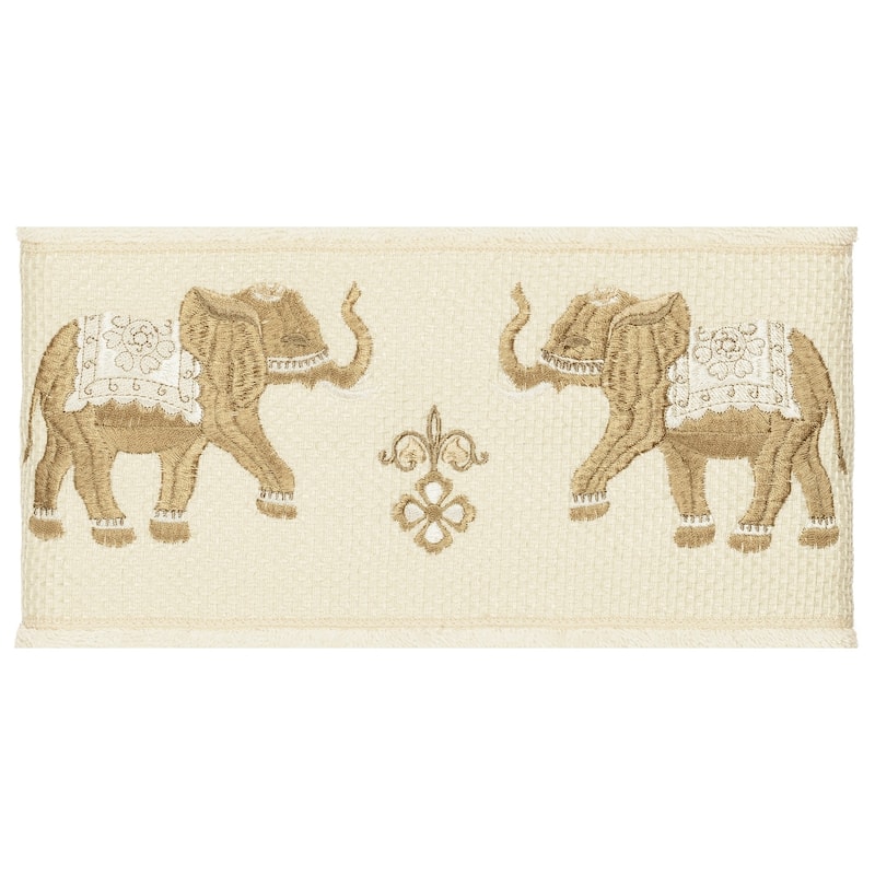 Authentic Hotel and Spa Turkish Cotton Elephants Embroidered Cream 3-piece Towel Set