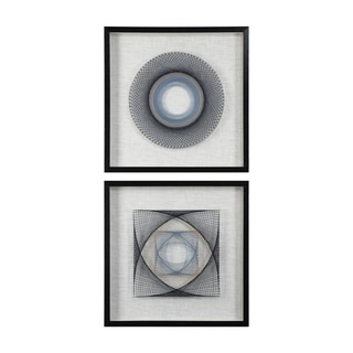 Uttermost String Duet Black Geometric Art (Set of 2) - Blue
