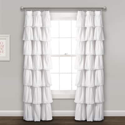 Lush Decor Lace Ruffle Curtain Panel - 52"W x 84"L - 52"W x 84"L