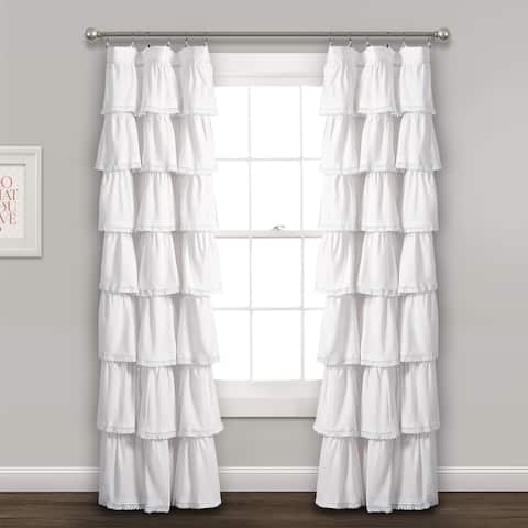 Lush Decor Lace Ruffle Curtain Panel - 52"W x 84"L - 52"W x 84"L