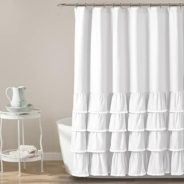 Shop Lush Decor Ella Lace Ruffle Shower Curtain On Sale Free