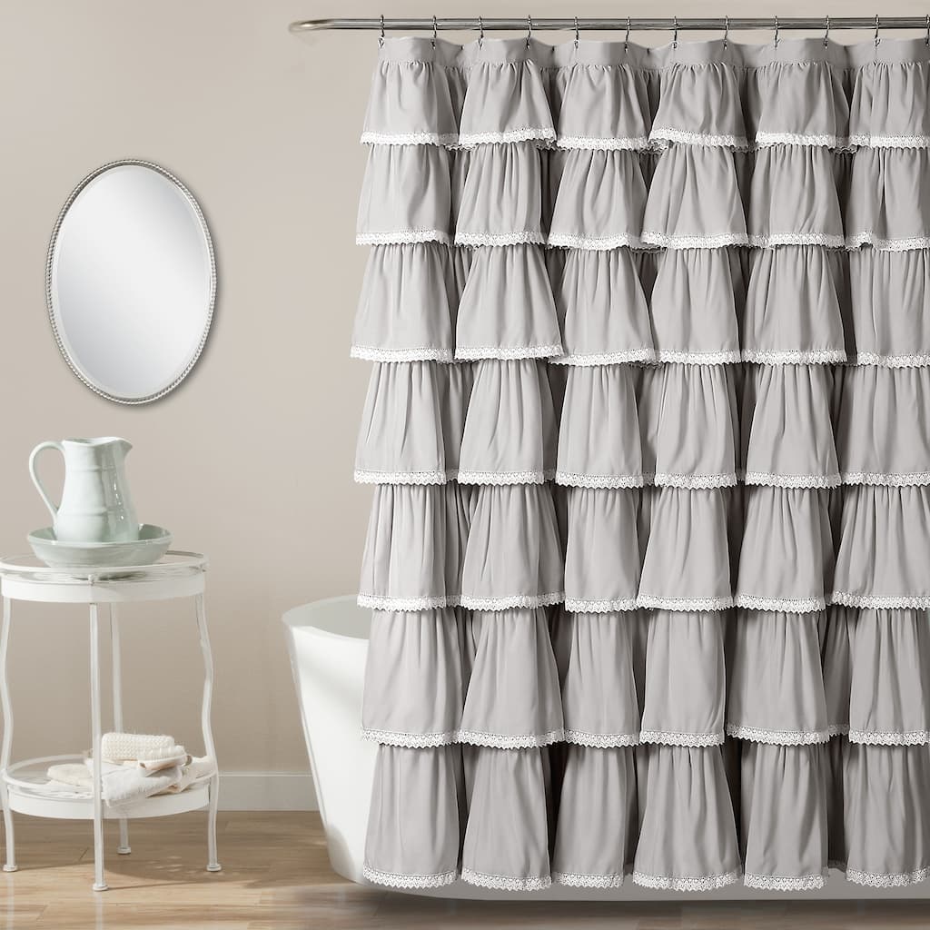 Lush Decor Lace Ruffle Shower Curtain