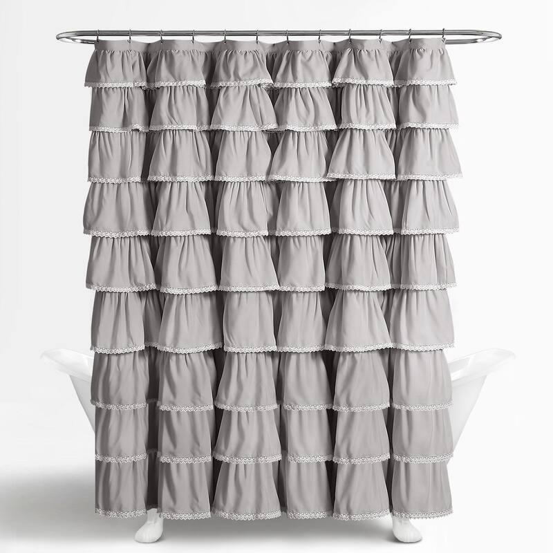 Lush Decor Lace Ruffle Shower Curtain