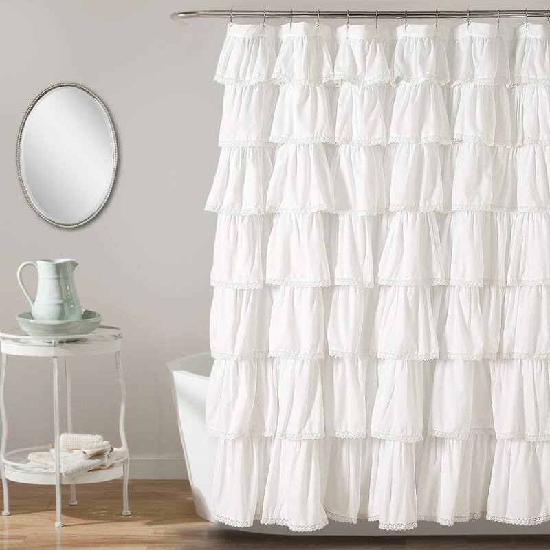 Lush Decor Lace Ruffle Shower Curtain