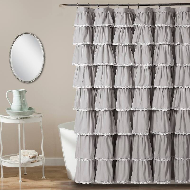 Lush Decor Lace Ruffle Shower Curtain