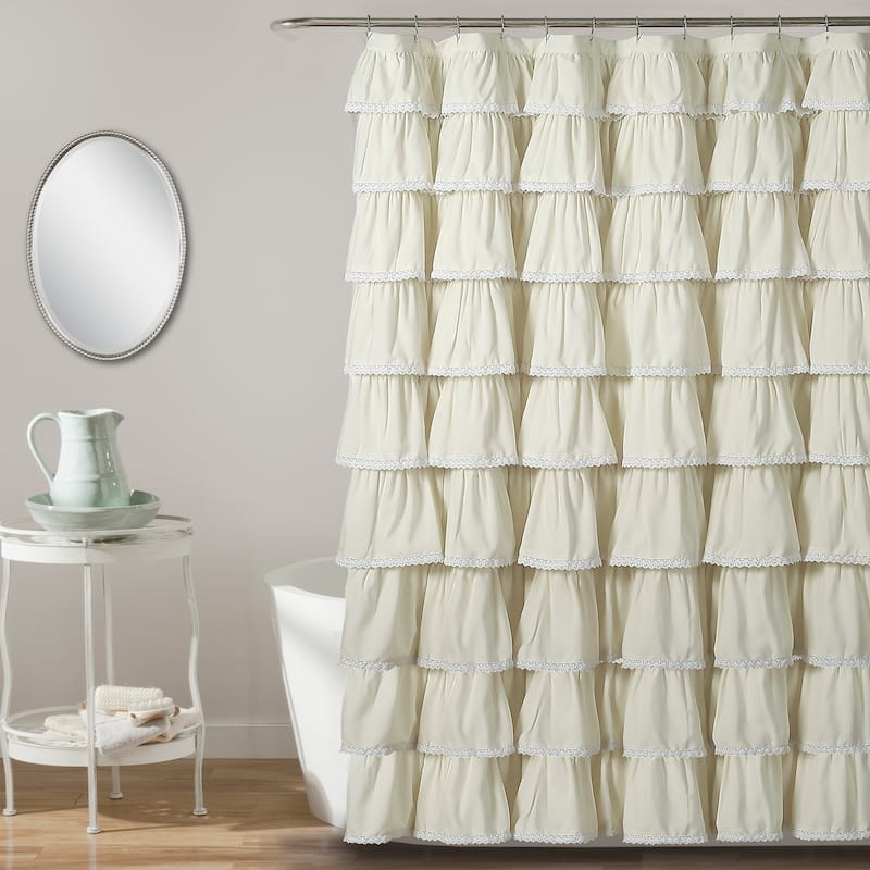 Lush Decor Lace Ruffle Shower Curtain