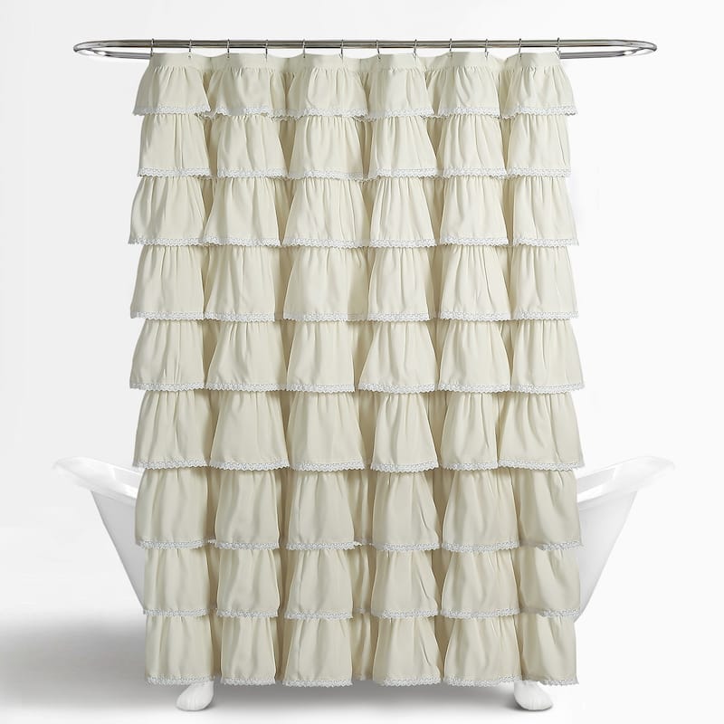 Lush Decor Lace Ruffle Shower Curtain