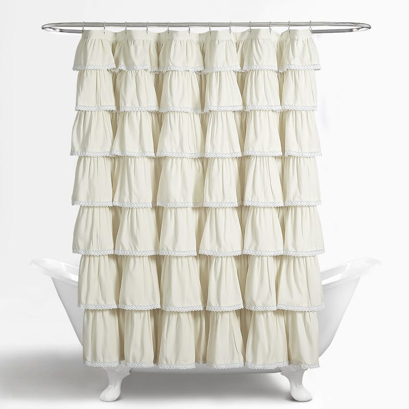 Lush Decor Lace Ruffle Shower Curtain