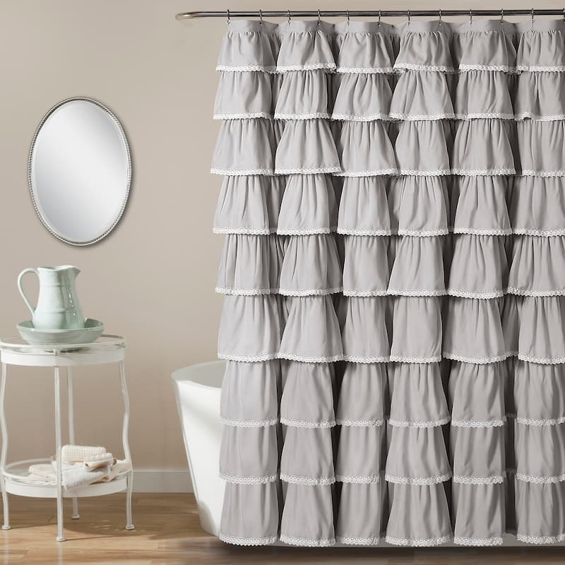 Lush Decor Lace Ruffle Shower Curtain