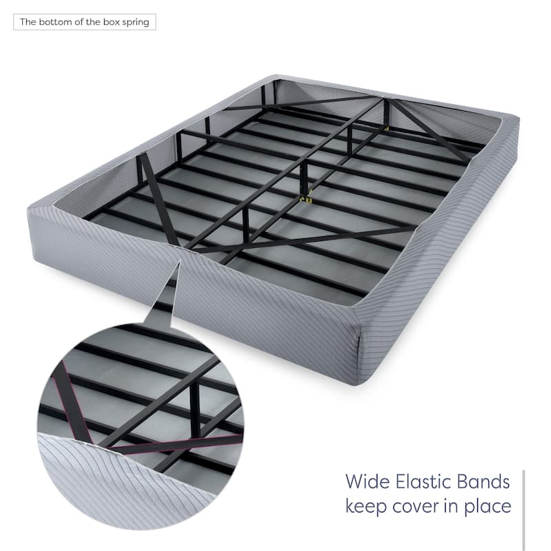 Full-size 9-inch Heavy Duty Steel Grey Box Spring by Crown Comfort