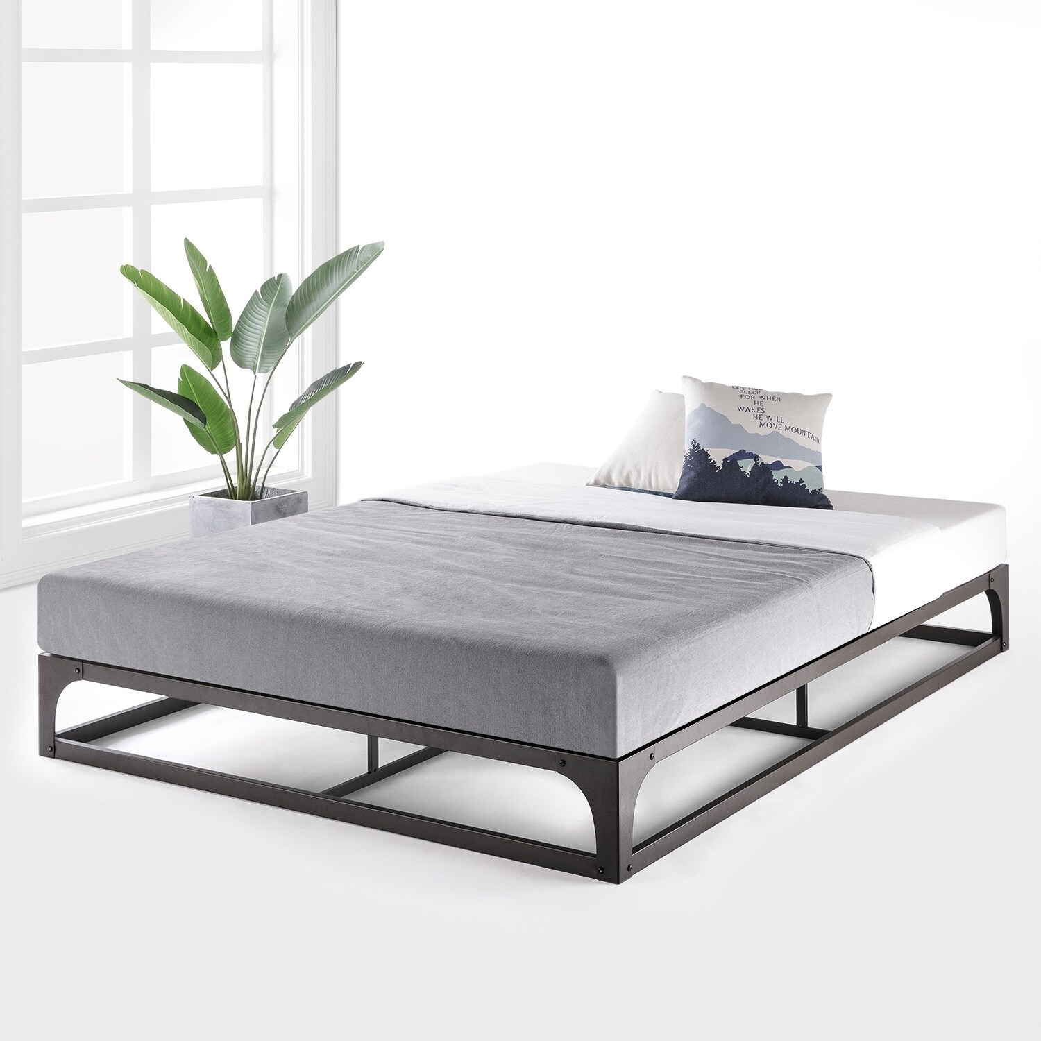 Shop Porch Den Mccamant King Size 9 Inch Metal Platform Bed Frame With Hinged Corners Overstock 21905877