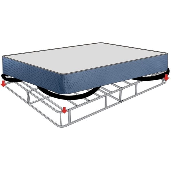 Full Size 9 Inch Heavy Duty Steel Box Spring Navy by Crown Comfort