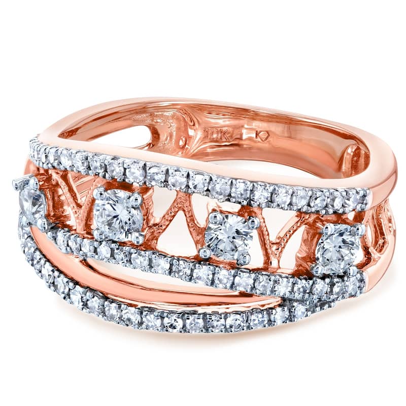 Annello by Kobelli 10k Gold 1/2ct TDW Diamond Anniversary Band Fashion Ring