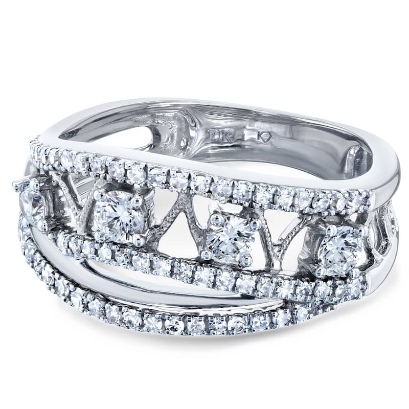 Annello by Kobelli 10k Gold 1/2ct TDW Diamond Anniversary Band Fashion Ring