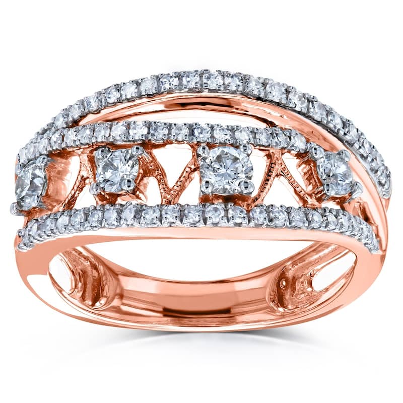 Annello by Kobelli 10k Gold 1/2ct TDW Diamond Anniversary Band Fashion Ring