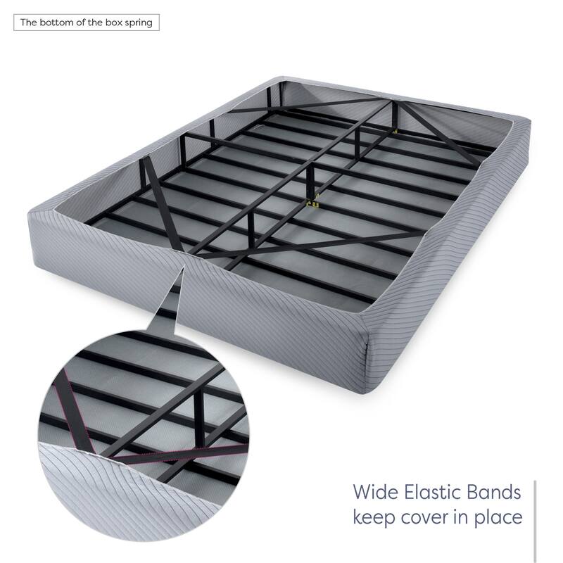 Twin Size 9 Inch Heavy Duty Steel Box Spring Gray by Crown Comfort