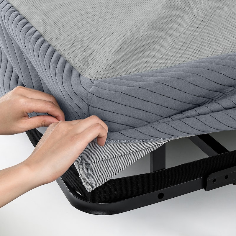 Twin Size 9 Inch Heavy Duty Steel Box Spring Gray by Crown Comfort