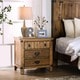 preview thumbnail 5 of 10, Sierren Country Wood 3-Drawer Nightstand with USB Outlet by Furniture of America