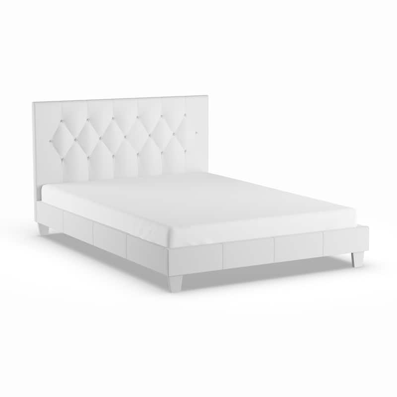 Furniture of America Mircella Tufted Leatherette Platform Bed