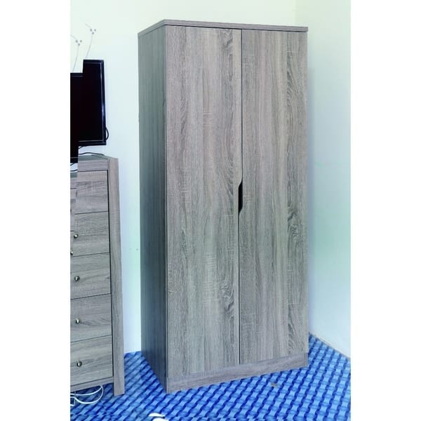 Shop Carson Carrington Nexo Gray 2 Door Wardrobe Free Shipping