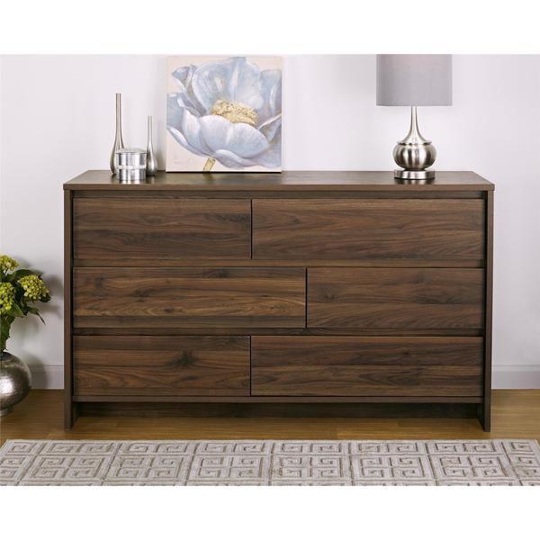 Carbon Loft Miles Walnut 6 Drawer Dresser
