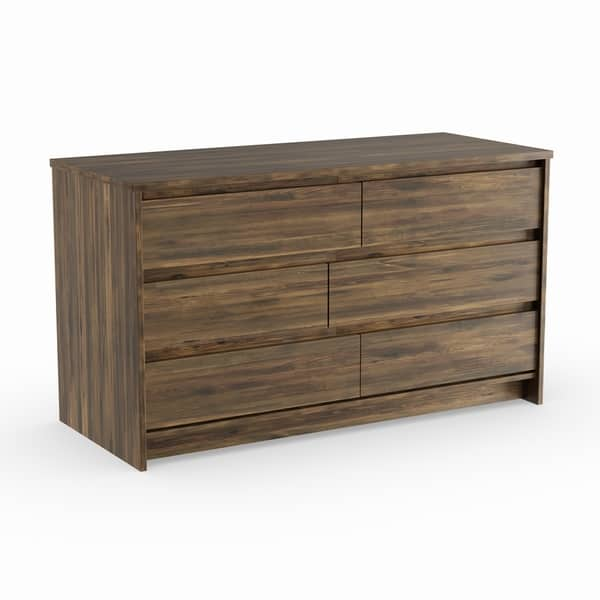 Shop Carbon Loft Miles Walnut 6 Drawer Dresser Overstock 21906919