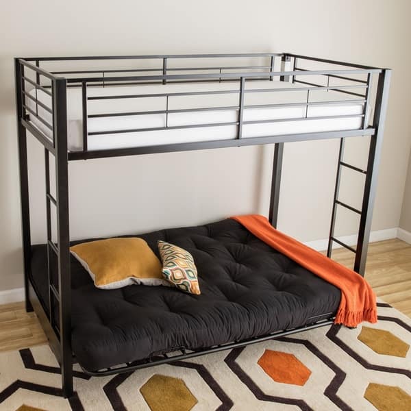 Shop Taylor Olive Tussock Black Steel Bunk Bed And Futon