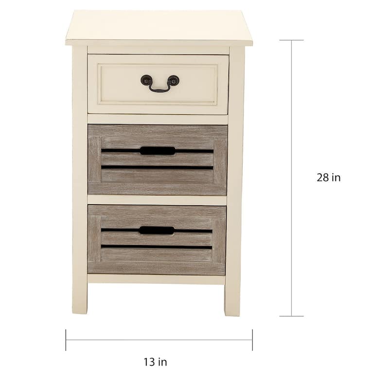 The Gray Barn Miranda 3-drawer Solid Wood Two-tone Nightstand