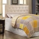 preview thumbnail 7 of 23, Huntress I Crocodile Glam Faux Leather Button Tufted Headboard by Furniture of America