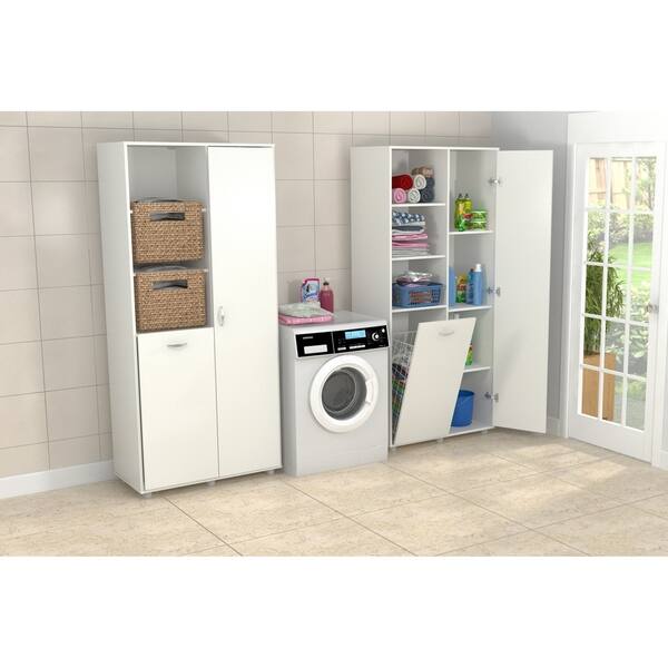 Shop Inval White Utility Storage Cabinet With Tilt Bin Free