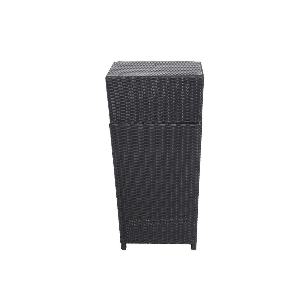 Shop Rattan And Aluminum Outdoor Trash Can Black On Sale Free