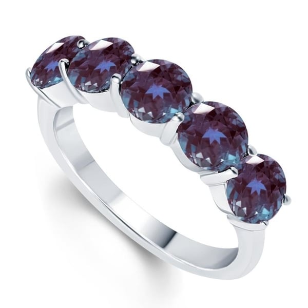 Shop Sterling Silver Five stone Color Changing Alexandrite ...