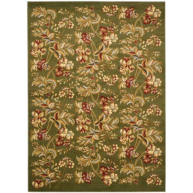 Lyndhurst Collection Floral Sage Rug (33 X 53) (GreenPattern FloralMeasures 0.375 inch thickTip We recommend the use of a non skid pad to keep the rug in place on smooth surfaces.All rug sizes are approximate. Due to the difference of monitor colors, so