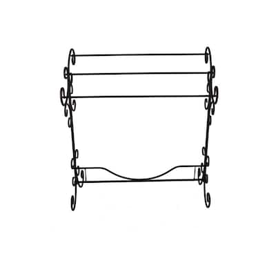 Benzara Free Standing Metal Blanket Rack With Scroll work, Black