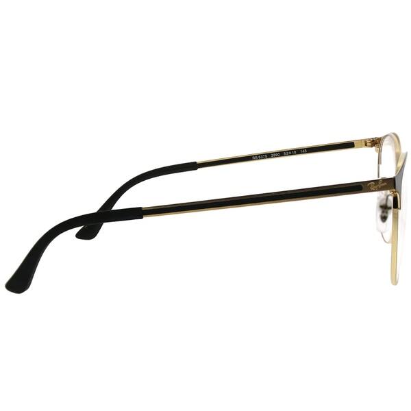 Ray Ban Round Rx 6375 Unisex Gold On Black Frame Eyeglasses On Sale Overstock