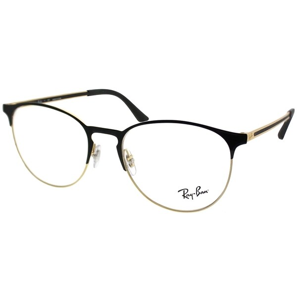 ray ban round black and gold