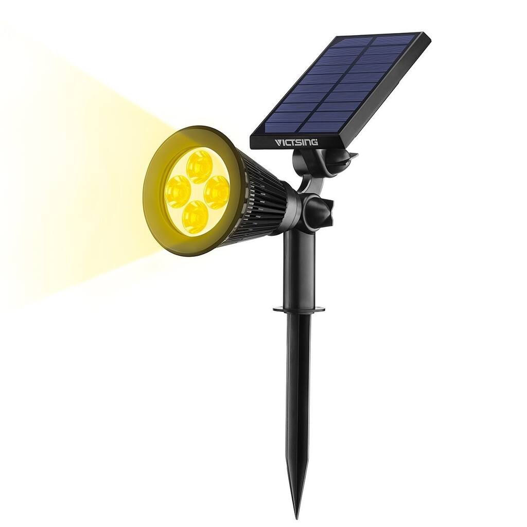 VicTsing Solar Spotlights 4 LED Landscape Solar Lights Wall Light - Black